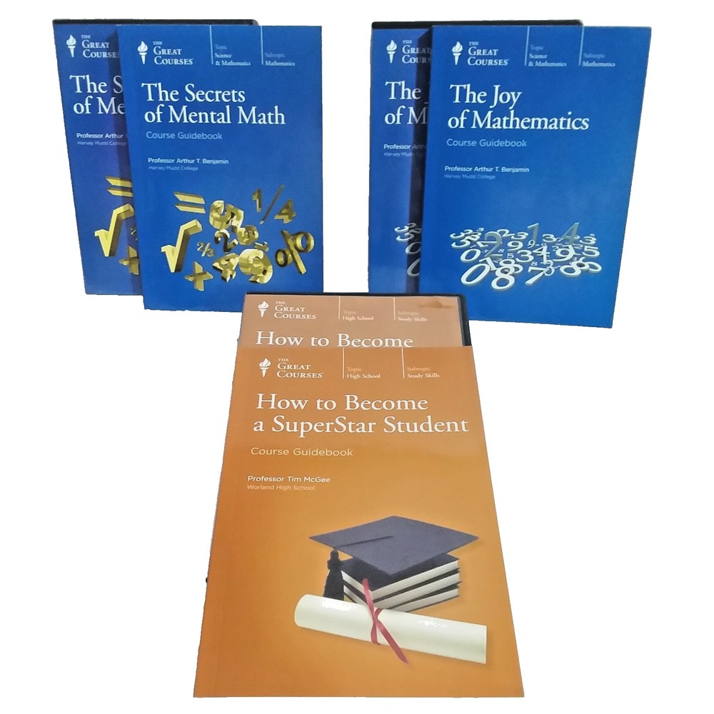 Great Courses:‎ Secrets of Mental Math, Joy Of Math, Become A Superstar Student